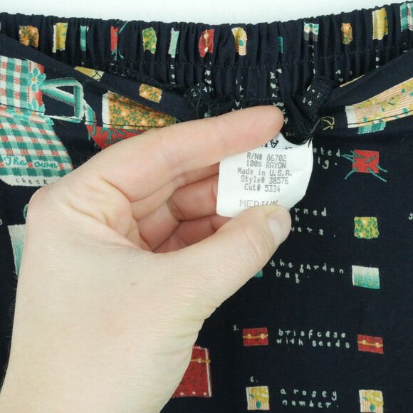 Vintage Medium Skirt Midi Y2K Novelty Print Boho Whimsigoth Artsy Maximalist - Picture 7 of 8